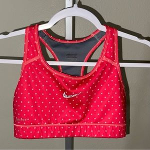 Nike Pro Women’s Red Polka Dot Sports Bra, Size S